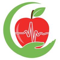 illustration de rouge Pomme avec cardiogramme vecteur