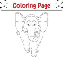 en colère l'éléphant coloration page pour des gamins vecteur