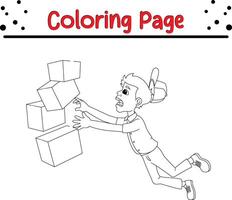 livraison garçon coloration page pour des gamins vecteur
