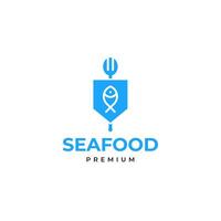Fruit de mer restaurant logo conception illustration idée vecteur