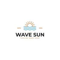 vague avec Soleil logo conception illustration idée vecteur