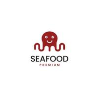 poulpe avec fourchette logo conception pour Fruit de mer restaurant illustration idée vecteur