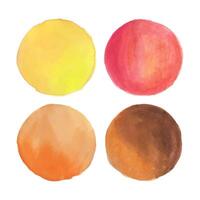 aquarelle rond cercles dans chaud l'automne tomber couleurs vecteur