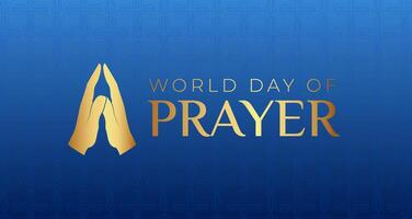 monde journée de prière Contexte illustration avec prier mains vecteur