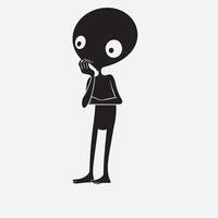 extraterrestre confus en pensant silhouette illustration vecteur