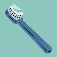 brosse à dents Célibataire mignonne sur une bleu vert arrière-plan, illustration. vecteur