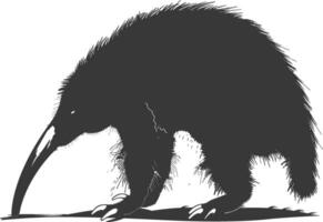 silhouette fourmilier animal noir Couleur seulement plein corps vecteur