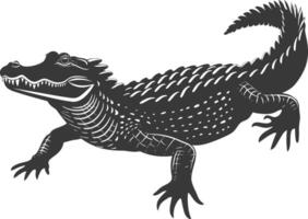 silhouette alligator animal noir Couleur seulement plein corps vecteur