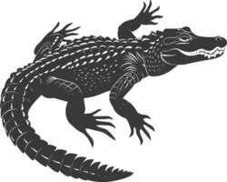 silhouette alligator animal noir Couleur seulement plein corps vecteur