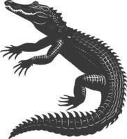 silhouette alligator animal noir Couleur seulement plein corps vecteur