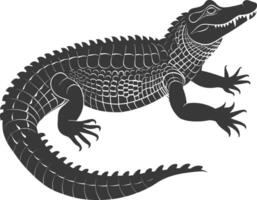silhouette alligator animal noir Couleur seulement plein corps vecteur