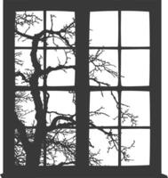 silhouette esthétique fenêtre noir Couleur seulement vecteur
