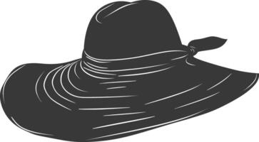 silhouette plage chapeau noir Couleur seulement vecteur
