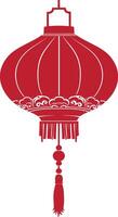 asiatique chinois traditionnel lanterne rouge Couleur seulement vecteur