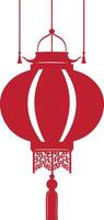 asiatique chinois traditionnel lanterne rouge Couleur seulement vecteur