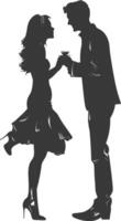 silhouette mariage proposition par couple noir Couleur seulement vecteur