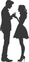 silhouette mariage proposition par couple noir Couleur seulement vecteur