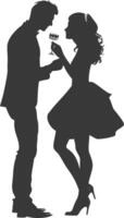 silhouette mariage proposition par couple noir Couleur seulement vecteur