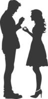 silhouette mariage proposition par couple noir Couleur seulement vecteur