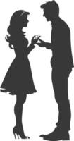 silhouette mariage proposition par couple noir Couleur seulement vecteur