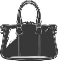 silhouette femmes Sac à main noir Couleur seulement plein vecteur