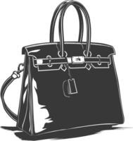 silhouette femmes Sac à main noir Couleur seulement plein vecteur