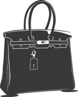 silhouette femmes Sac à main noir Couleur seulement plein vecteur