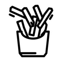 français frites vite nourriture ligne icône illustration vecteur