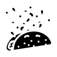 taco vite nourriture glyphe icône illustration vecteur