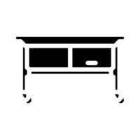 préparation table restaurant équipement glyphe icône illustration vecteur