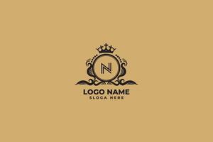 création de logo de luxe lettre n vecteur