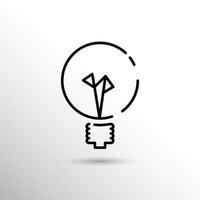 ampoule icône sur une blanc Contexte. idée symbole. électrique lampe, lumière, innovation, solution, Créatif pensée, ligne avec modifiable accident vasculaire cérébral vecteur