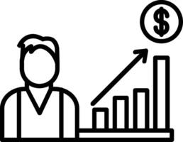 Commerce carrière ligne icône vecteur