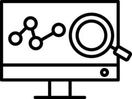 icône de ligne d'analyse de données vecteur