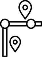icône de ligne d'itinéraire vecteur