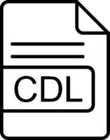 CDL fichier format ligne icône vecteur