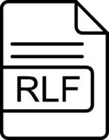 RLF fichier format ligne icône vecteur