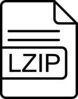 zip fichier format ligne icône vecteur