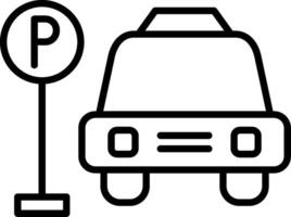 icône de ligne de parking vecteur