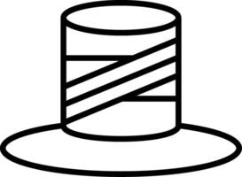 icône de ligne de chapeau haut de forme vecteur