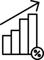 icône de ligne de taux d'intérêt vecteur