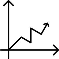 icône de ligne de graphique en courbes vecteur
