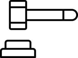 icône de ligne de maillet vecteur