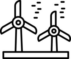 icône de ligne d'éolienne vecteur