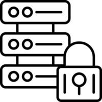 icône de ligne de données sécurisée vecteur
