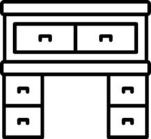 bureau ligne icône vecteur