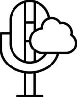 icône de ligne de nuage vecteur