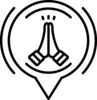 icône de la ligne de prière vecteur