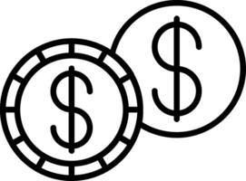 icône de la ligne dollar vecteur