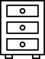 icône de ligne d'armoire vecteur